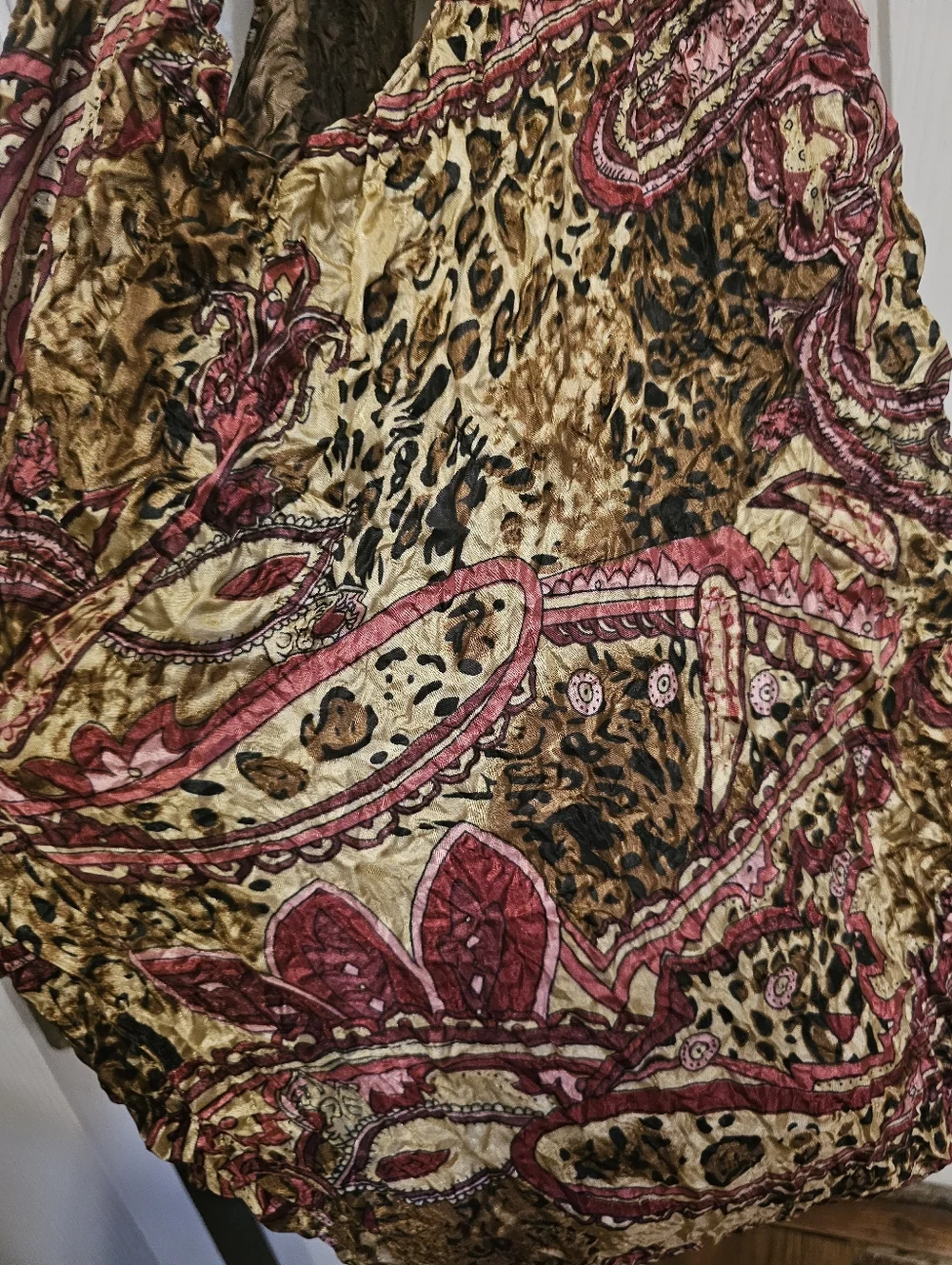 Y2k Popcorn Bubble Bag Purse Reversible Leopard Pink Expandable Magic Scarf Co.